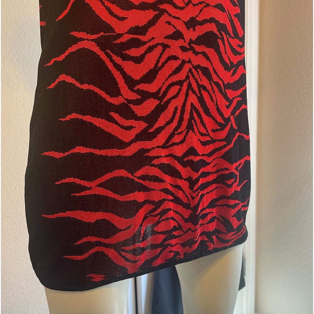❤️TRADED❤️Balmain zebra red black gold L button mini dress long sleeve 44 France - Picture 4 of 16